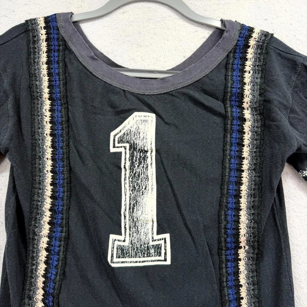 We The Free First Place T Shirt Top Womens M Black #1 Jersey Sports Athletic Y2K - Picture 2 of 8